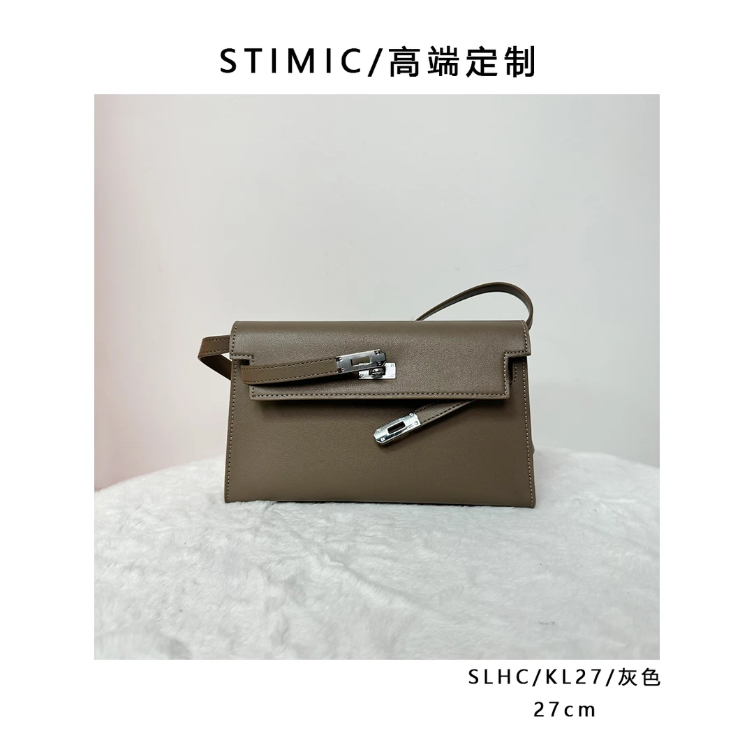 SLHC/KL27/灰色高端订制手工蜡线女士时尚单肩轻奢斜挎包027