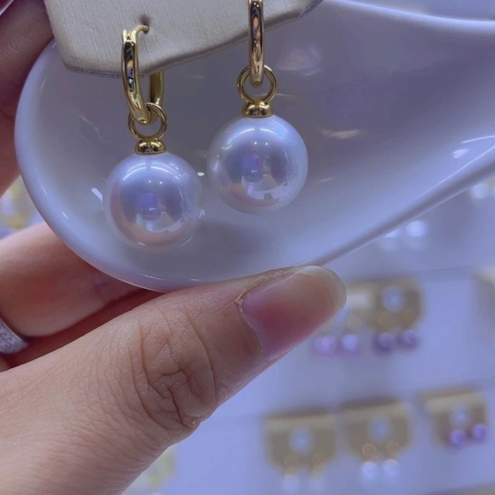 合金淡水珍珠耳饰