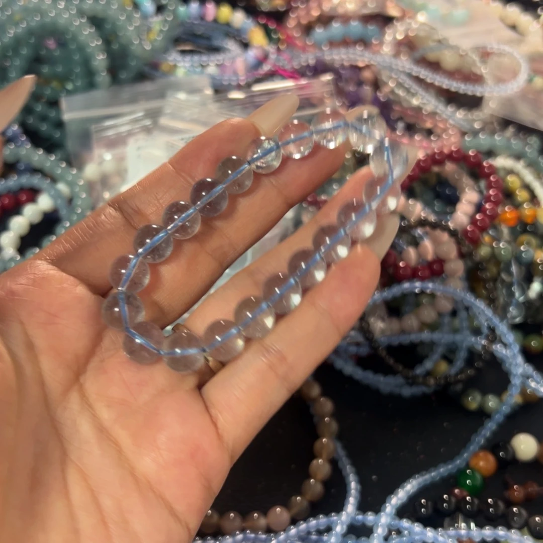 水晶手串未镶嵌蓝啊塞