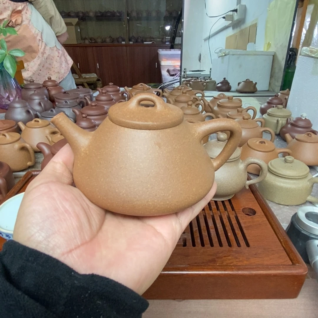 恒***修紫砂茶壶青降零添加石瓢壶210 cc
