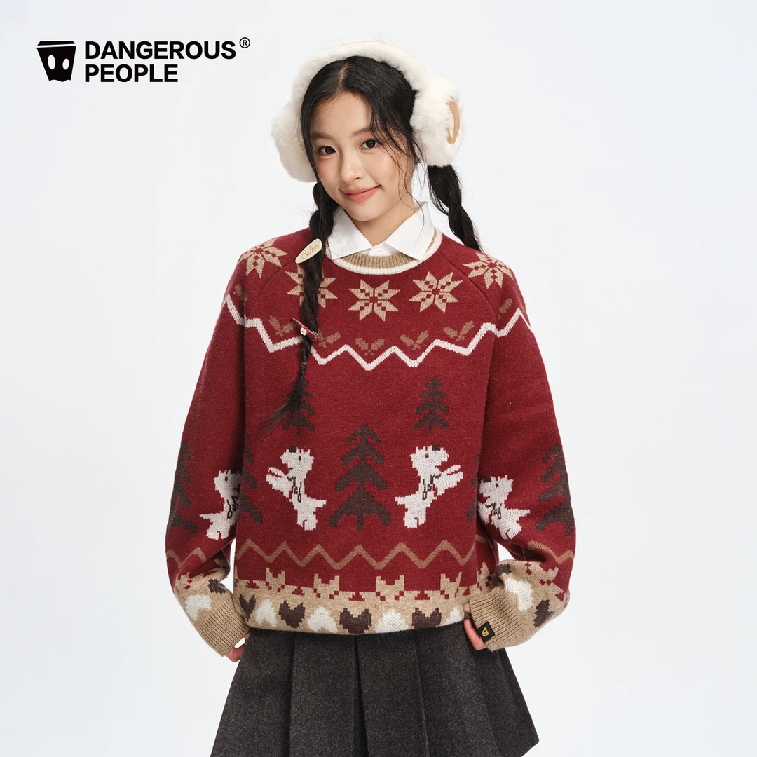 Dangerouspeople薛之谦dsp费尔岛慵懒套头针织衫复古宽松百搭毛衣