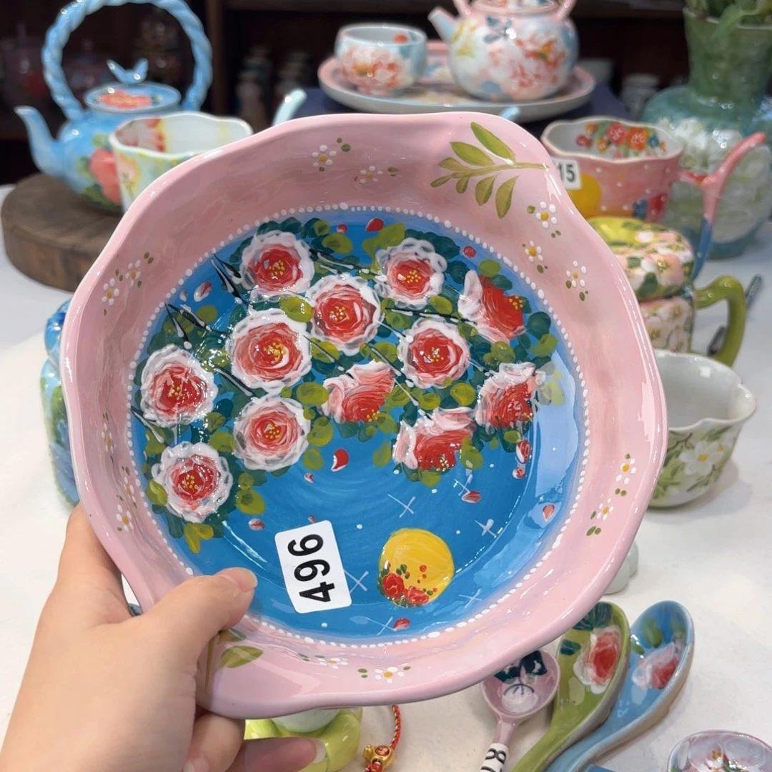 景德镇手绘高温釉下彩陶瓷茶具