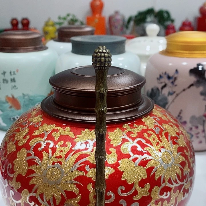 陶摆件储存罐茶叶罐