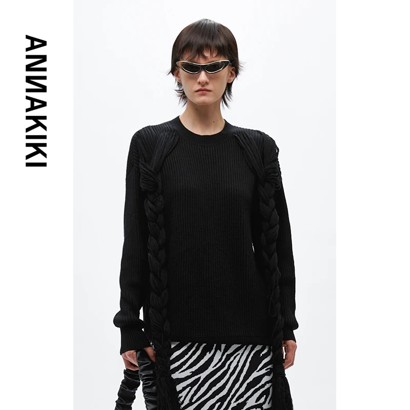 【AUNISEX专属】ANNAKIKI 麻花辫套头羊毛衫 3A40720293A