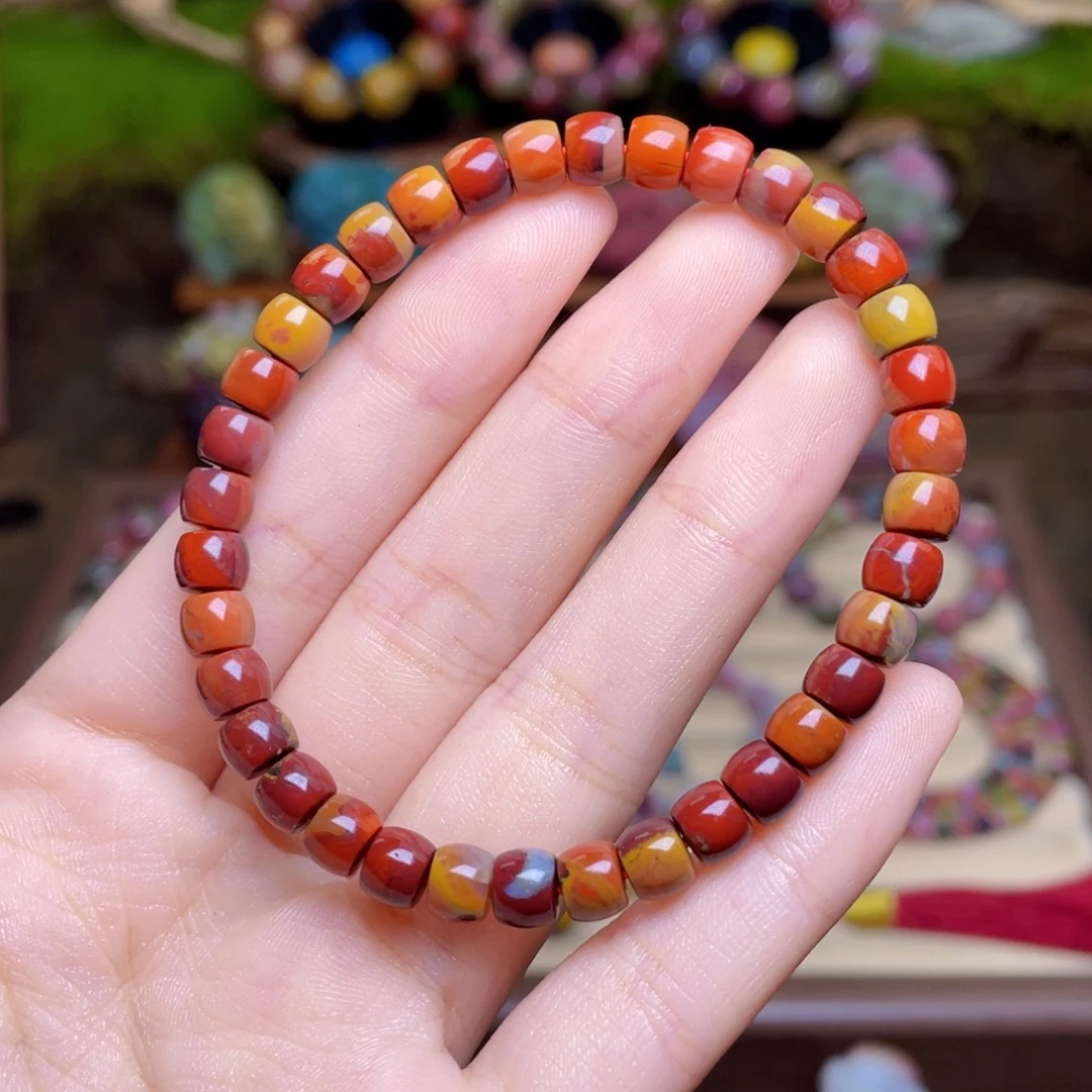 未镶嵌手串玛瑙/玉髓盐源玛瑙直切铁皮包浆串