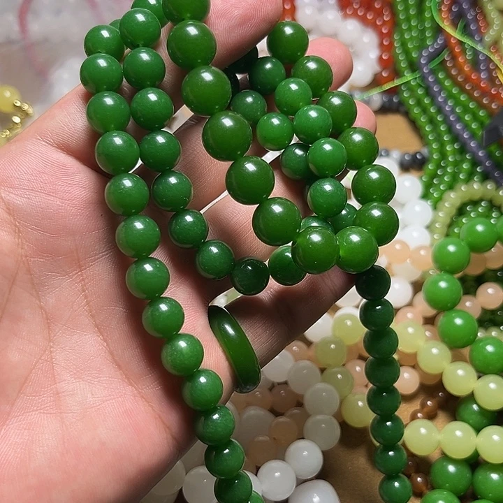 菠菜绿卡10mm一套 12mm手链