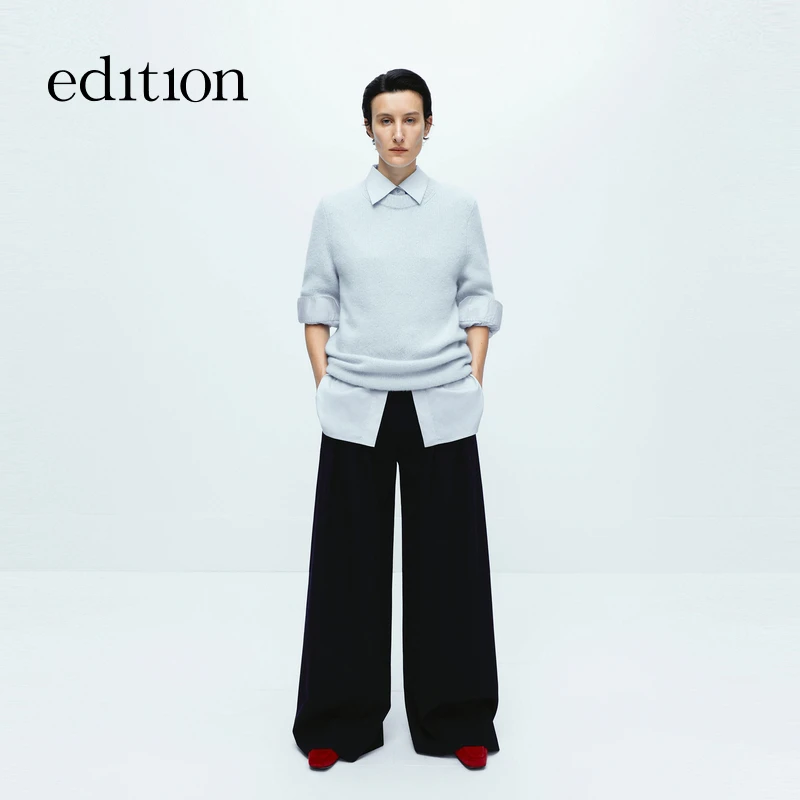 【商场同款】edition款绵羊毛精纺阔腿西裤#EBD4PAT028