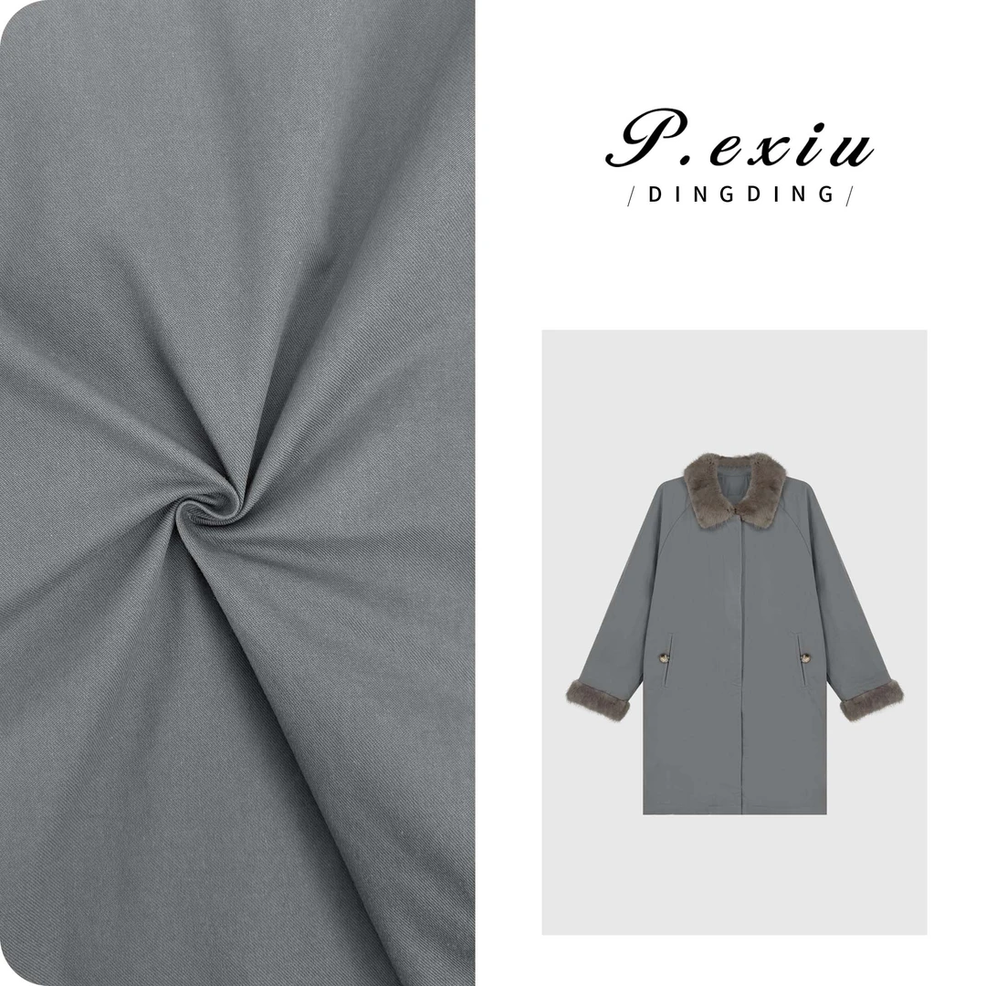 PanYiXiu/潘依绣白鹅绒进口青根貂拼接工装风长款羽绒服 TW1101