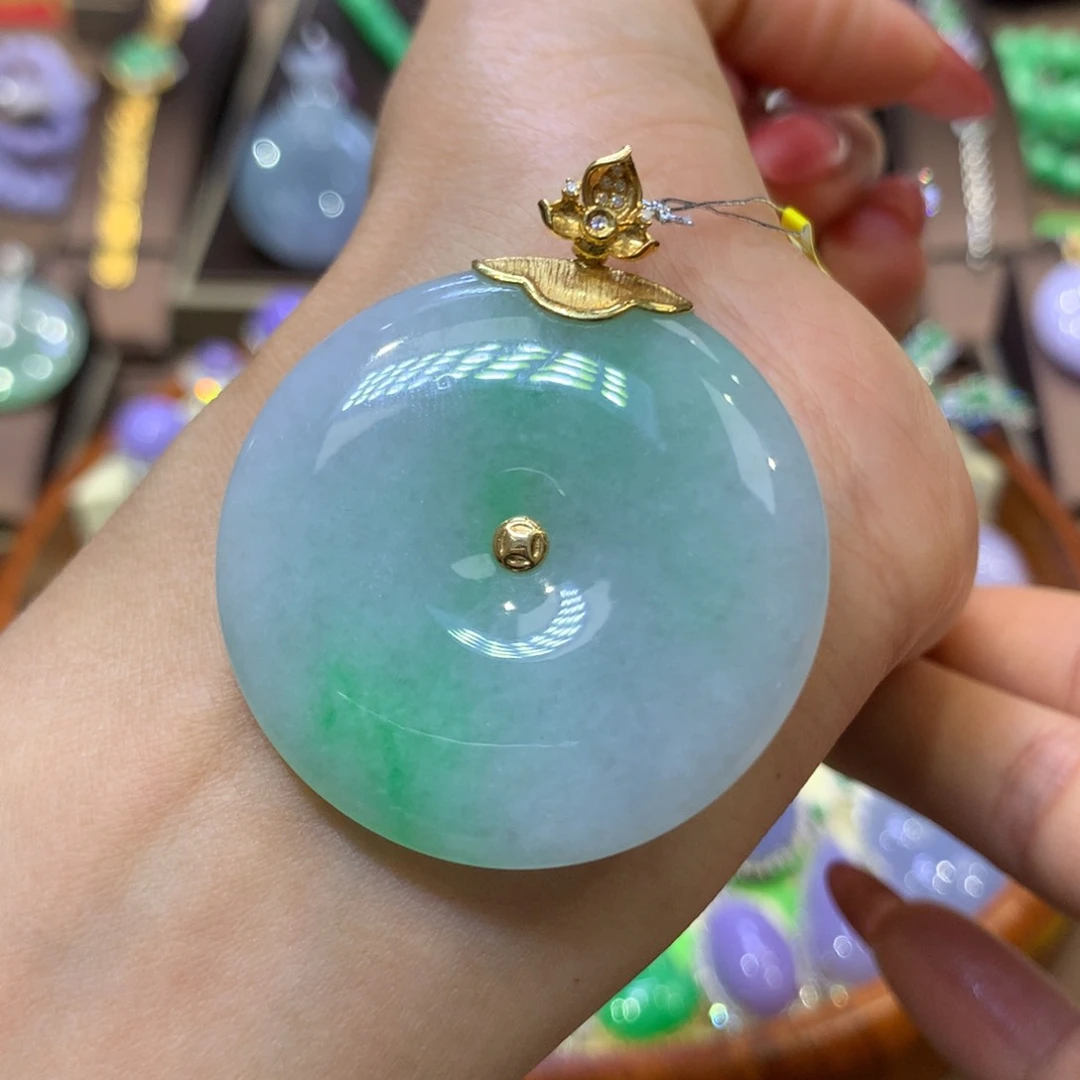 【闪购商品】翡翠18K金镶嵌颈饰李****8翡翠