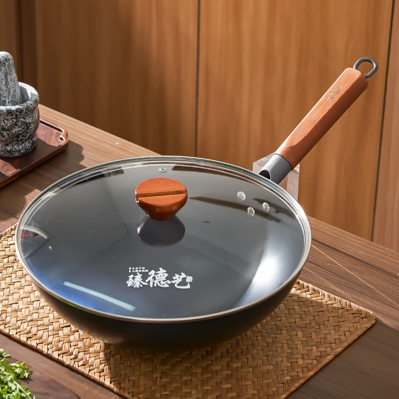 章丘老式铁锅无涂层女士轻便家用炒锅（章丘发货）