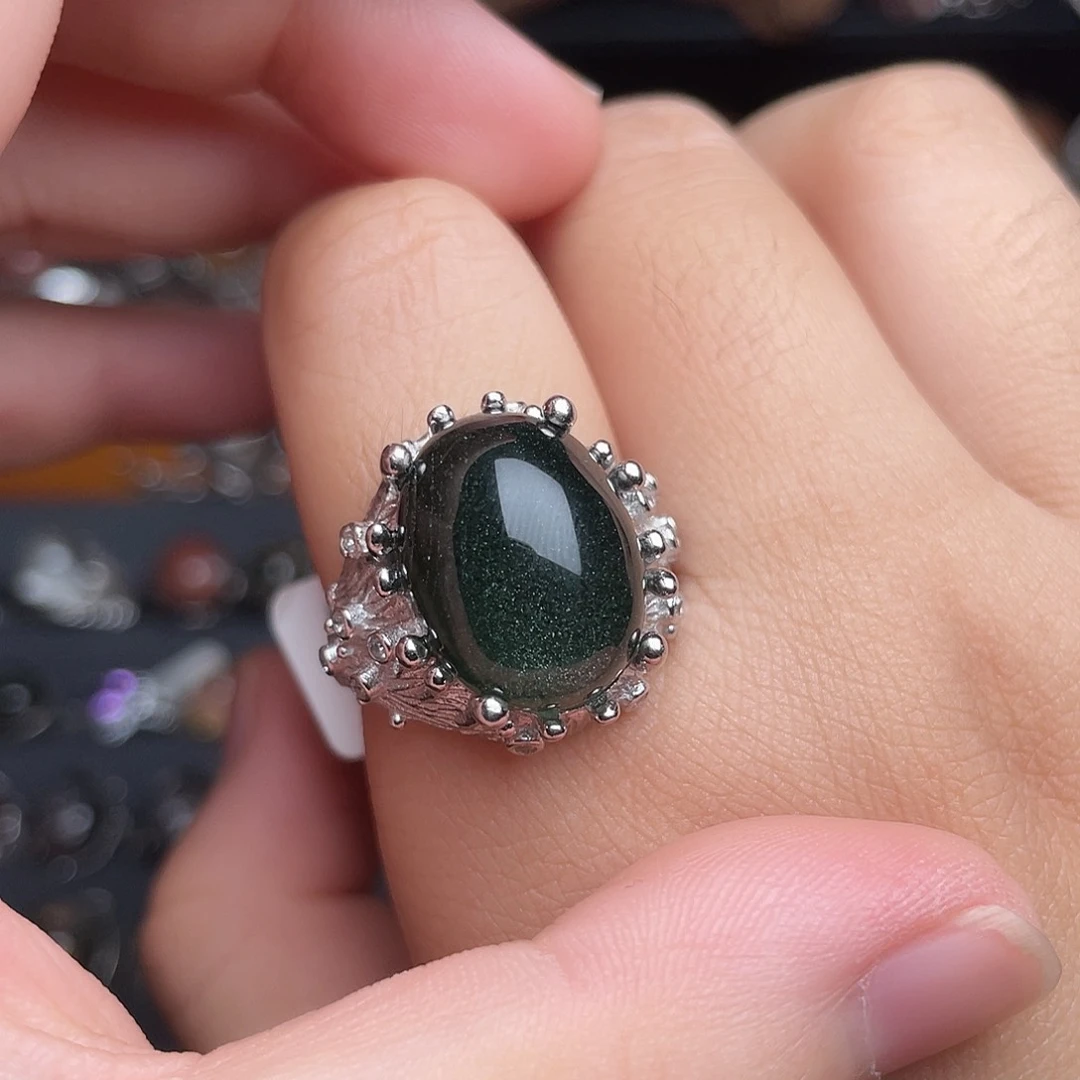 闪****水晶戒指银S925镶嵌