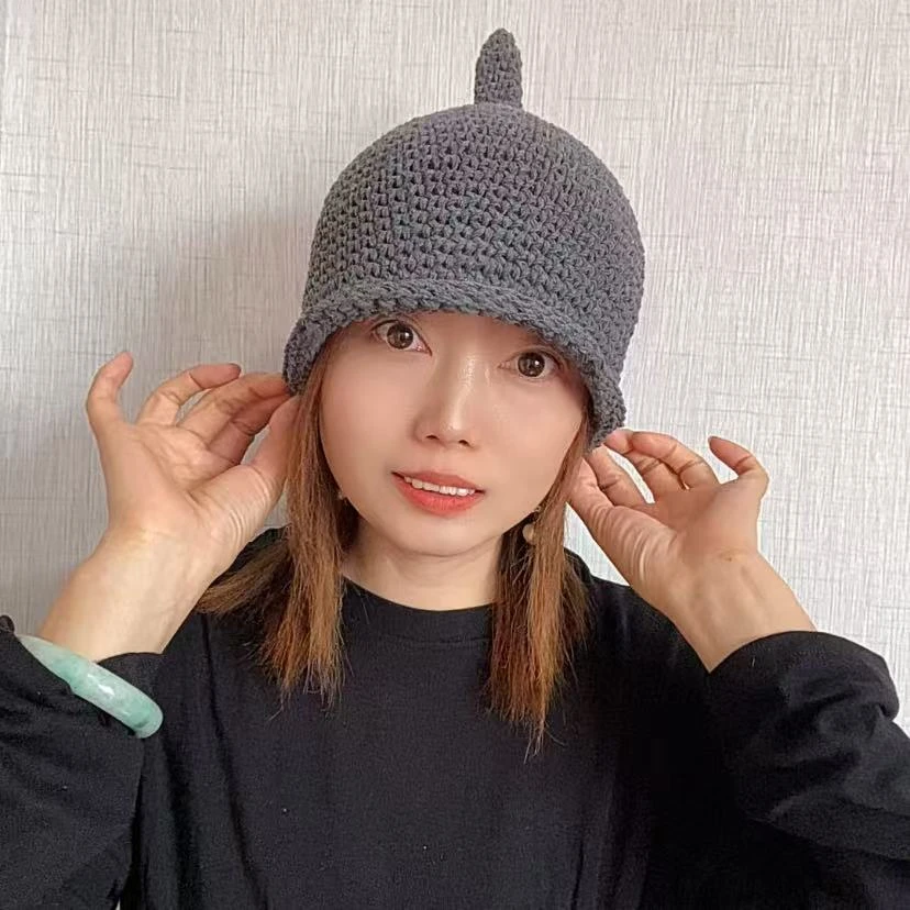 秋冬新款卷边保暖针织百搭天线宝宝帽子