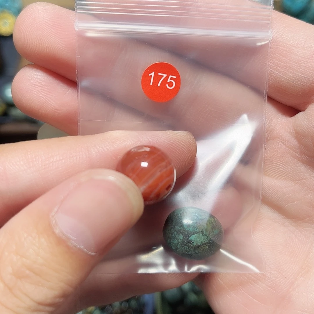 回***肉玛瑙/玉髓未镶嵌圆珠桶珠老型手串！！