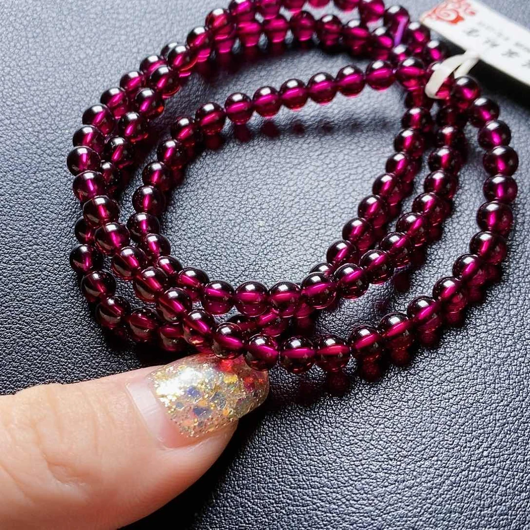 石榴石手链未镶嵌4.9紫牙乌毕业级