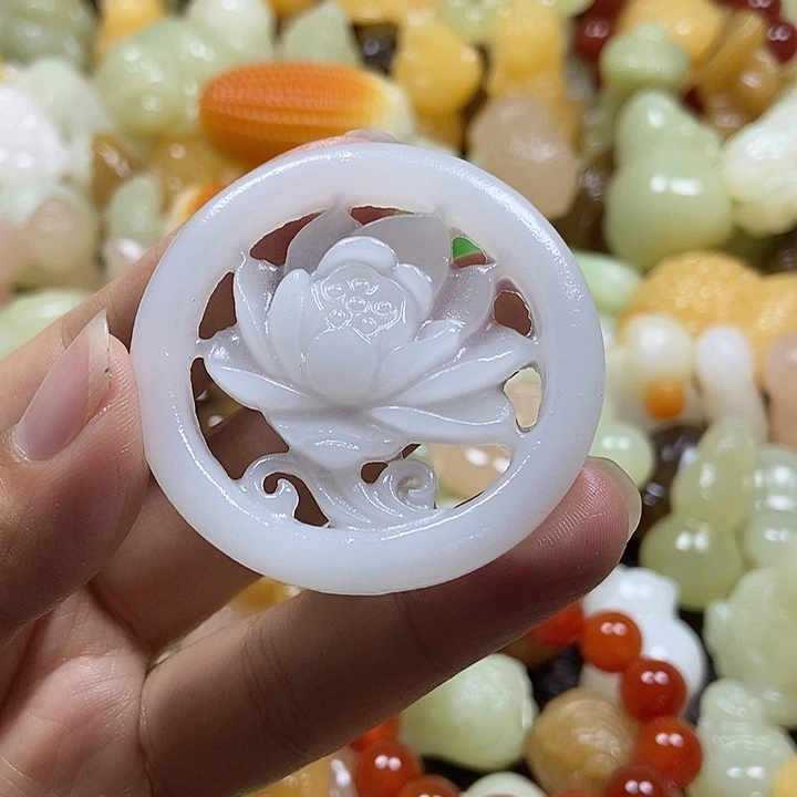 完全开放白镂空荷花色10