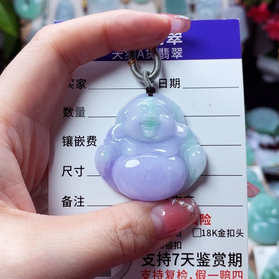 翡翠未镶嵌颈饰佛公33