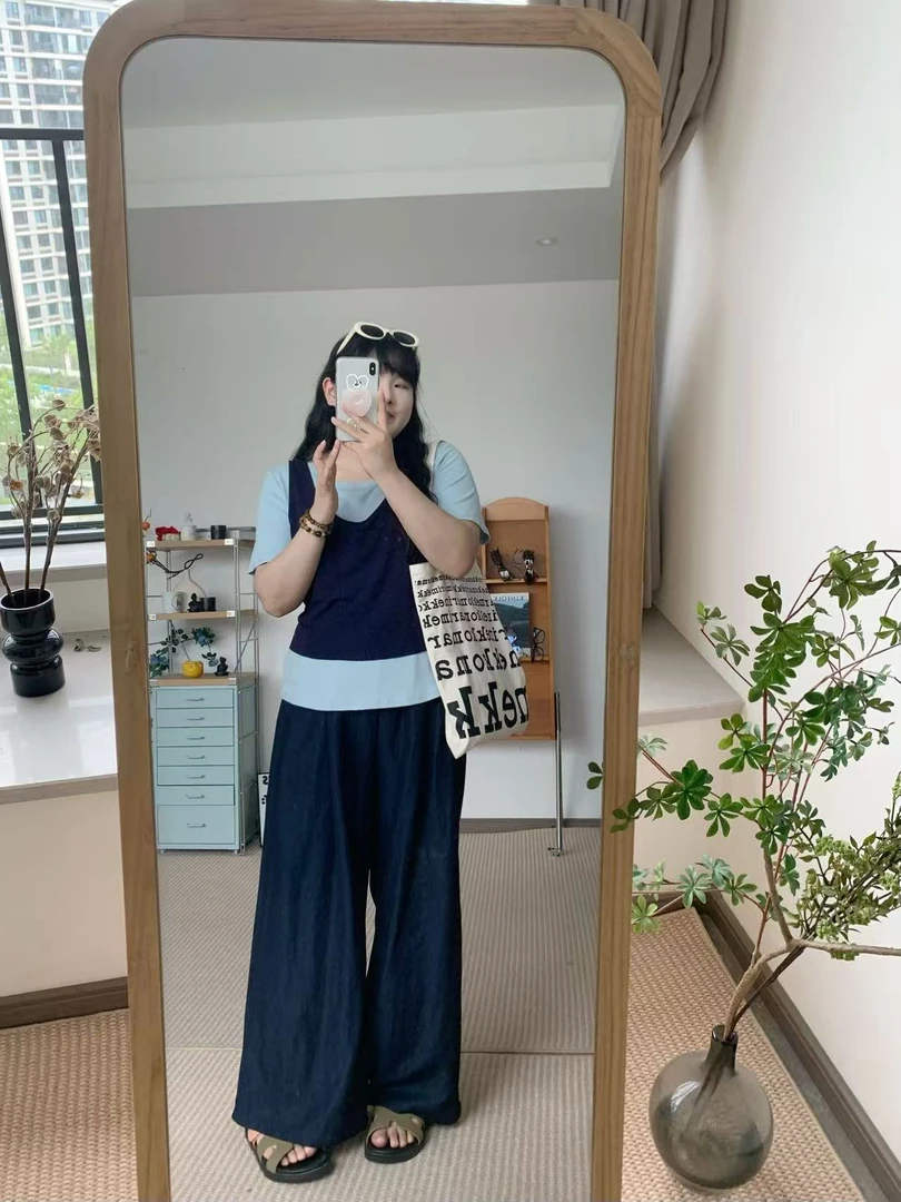 【鱼白专属】【运补6-10】2025新款女甜美减龄吊带背心假两件短袖T恤