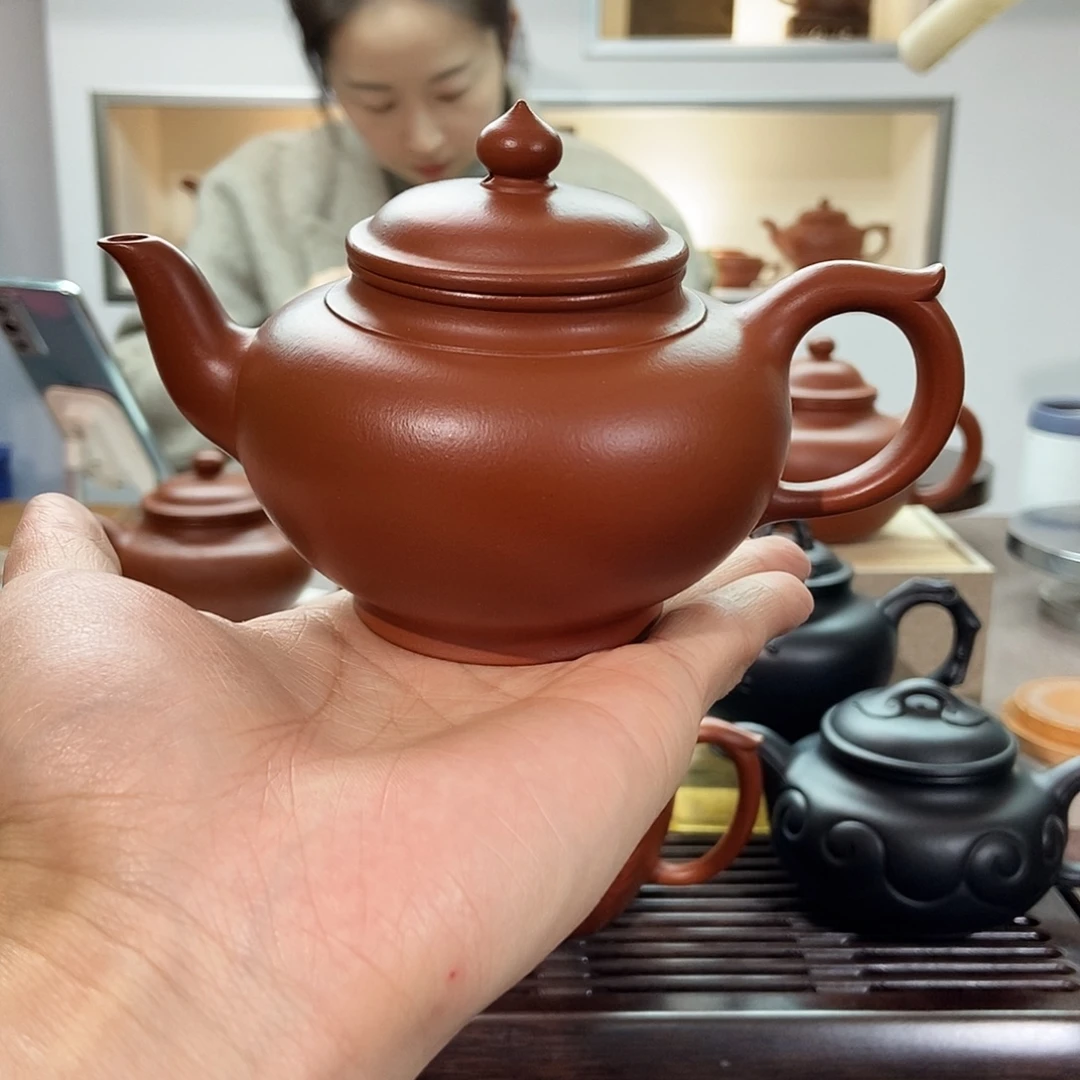 紫砂茶壶朱泥笑樱210cc
