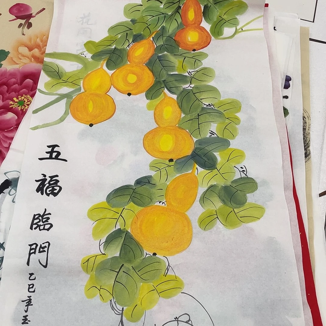 国画国画作品书法作品原稿三尺葫芦