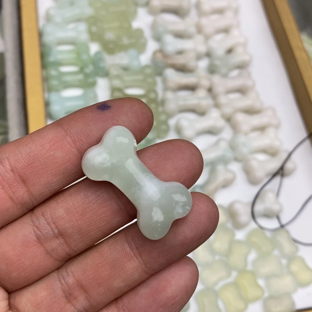 岫玉纯天然岫玉挂件戒圈微瑕未镶嵌小****~