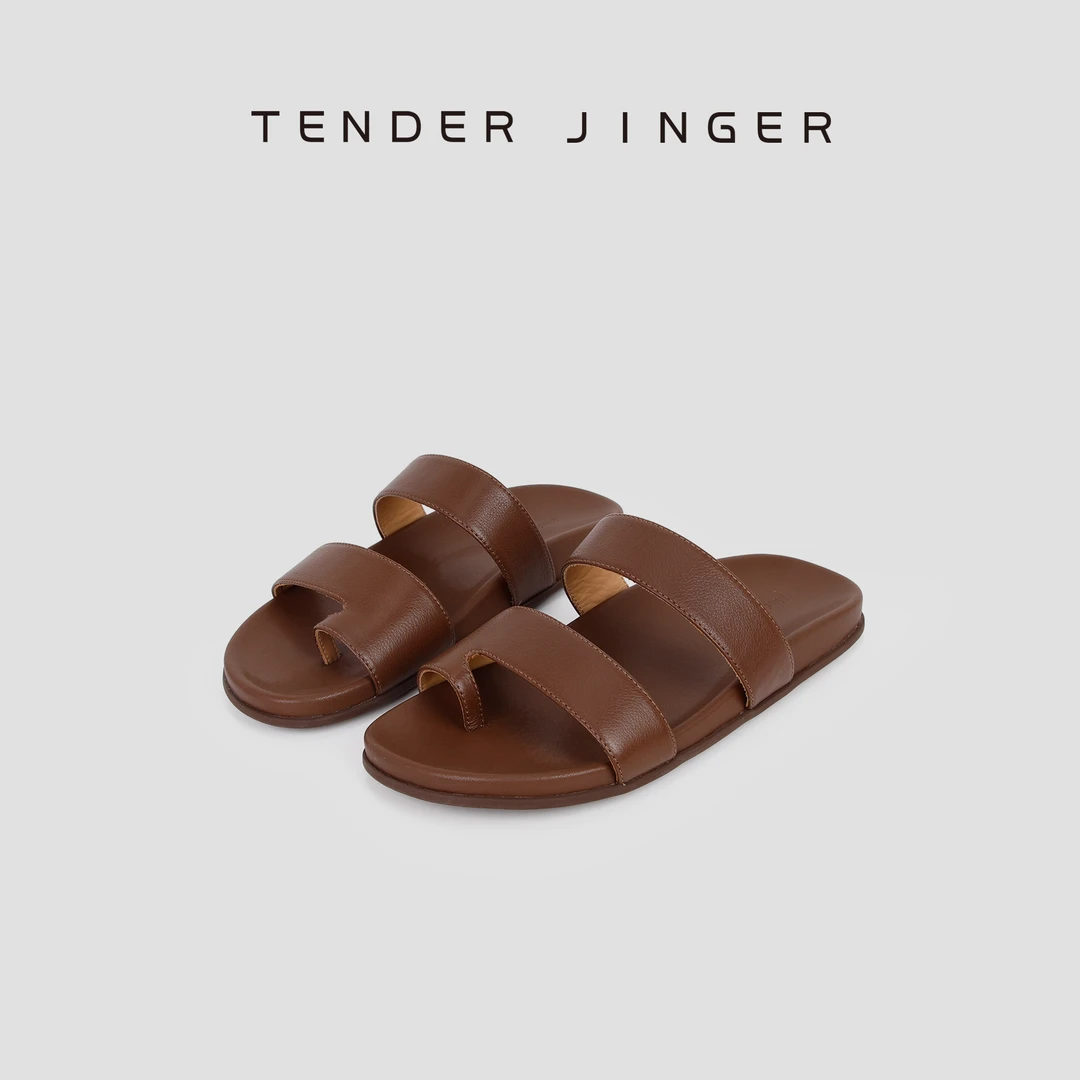 Tender Jinger夏天百搭复古夹趾凉拖鞋女士休闲