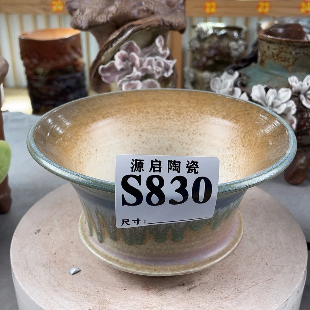 紫砂花盆景德镇陶瓷花盆830