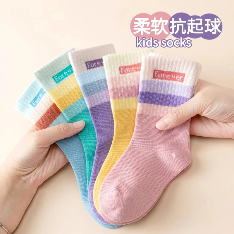 女童袜子春秋薄款儿童袜1-12岁中筒袜女孩百搭透气款宝宝中大童袜