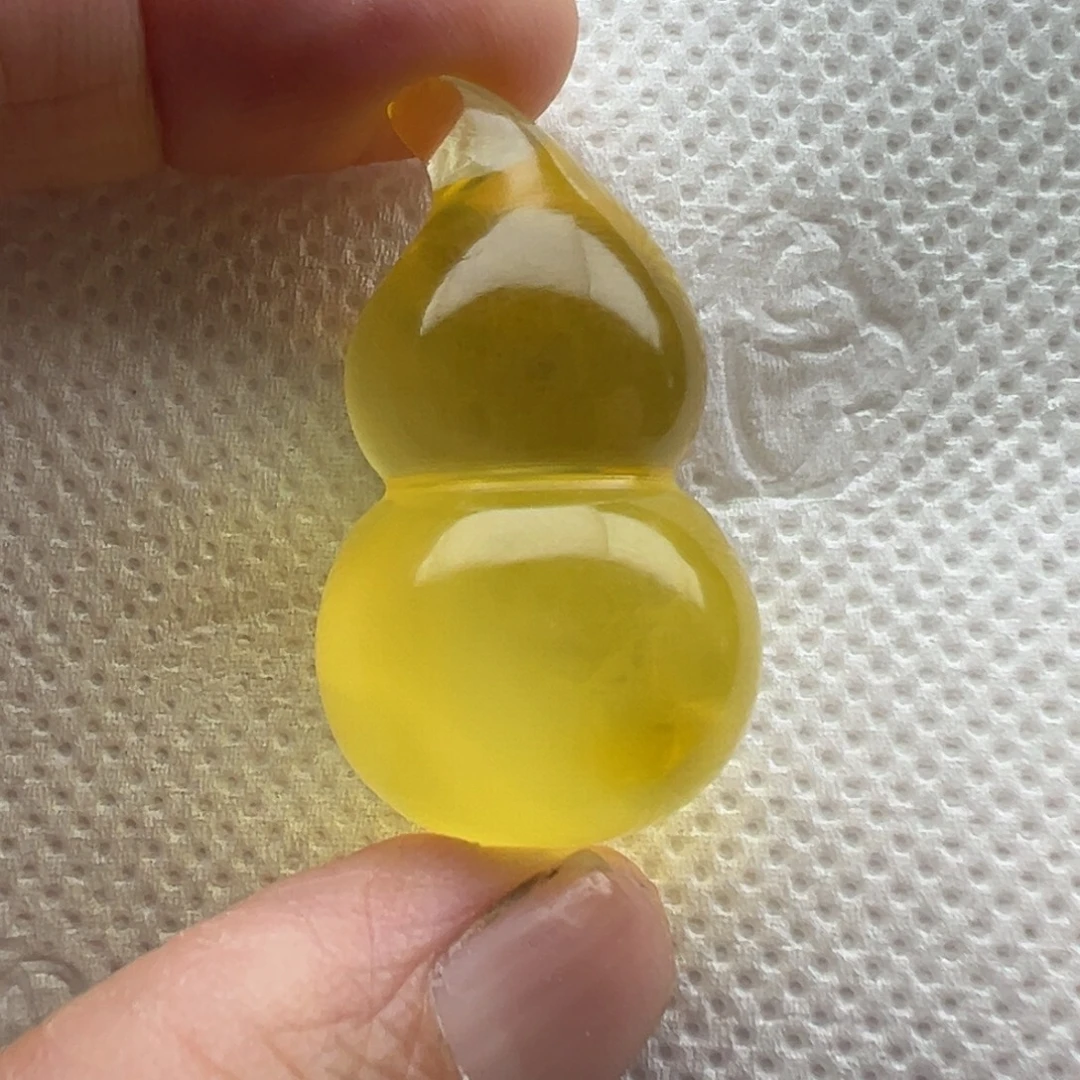 琥珀未镶嵌珠宝奇石葫芦吊坠