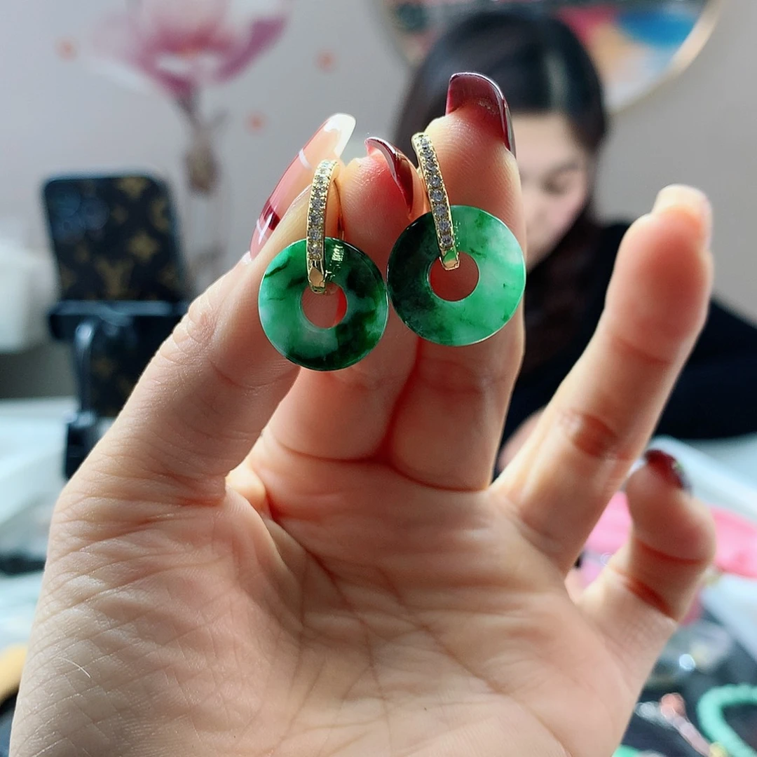 【闪购商品】翡翠耳饰未镶嵌，