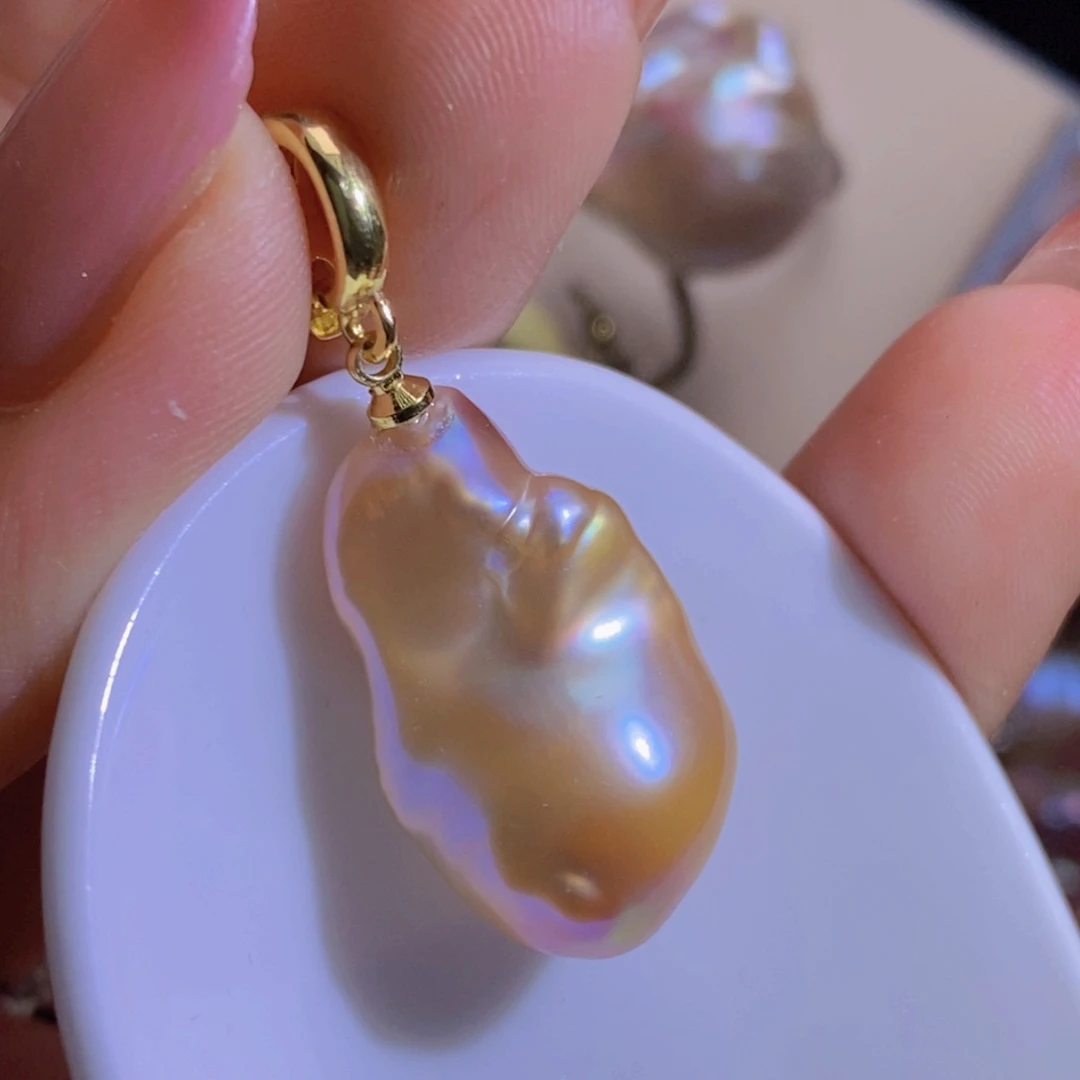 银S925镶嵌淡水珍珠天然淡水珍珠无染色无优化