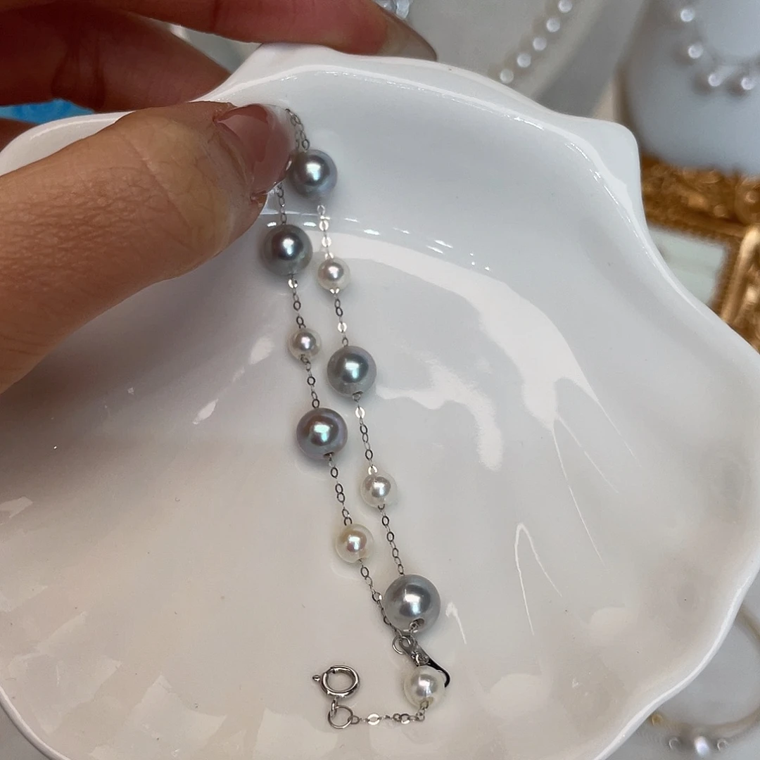 手绳海水珍珠18K金镶嵌