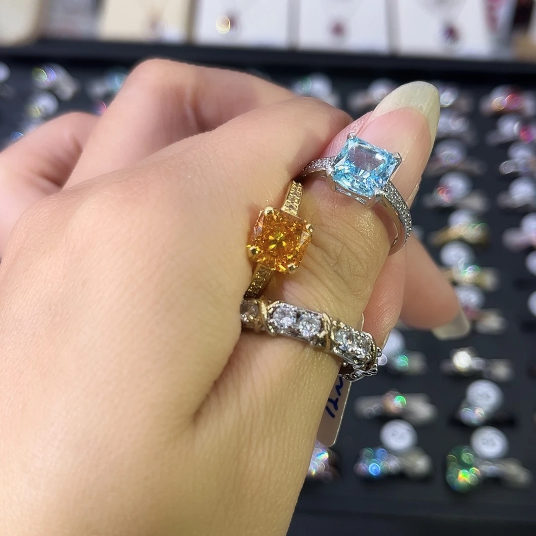 莫桑石非金属SM K白 方冰花（换黄冰花）-12