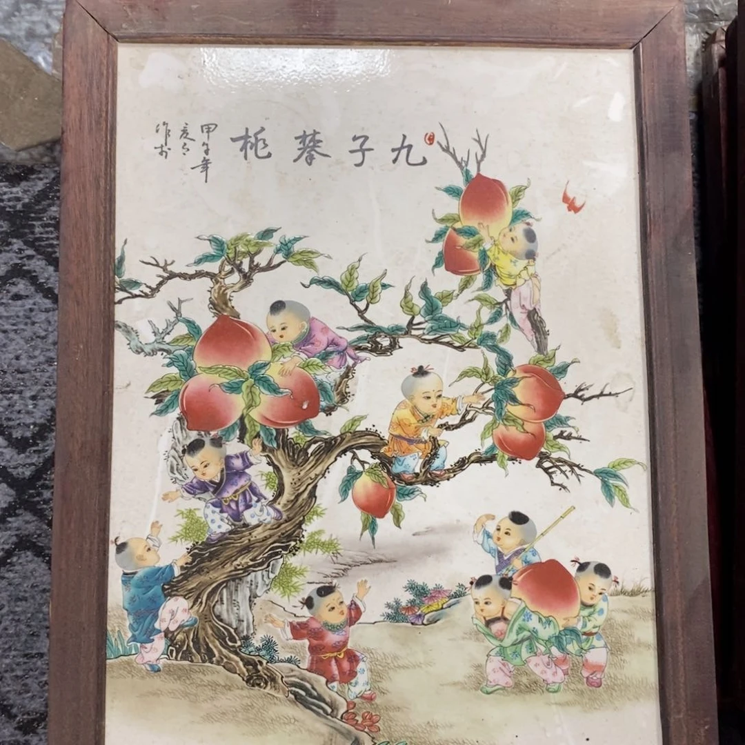 瓷片37*28*1景德镇瓷板画柴窑烧制