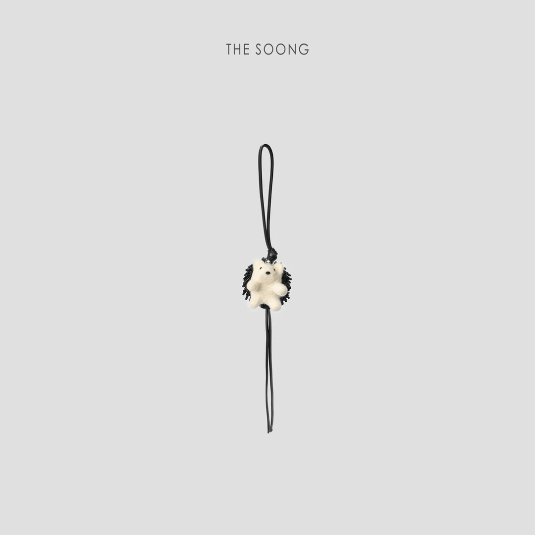 THESOONG|"小刺猬"羊毛柔软细腻灵动牛皮绳吊坠挂件WZB6991短外套
