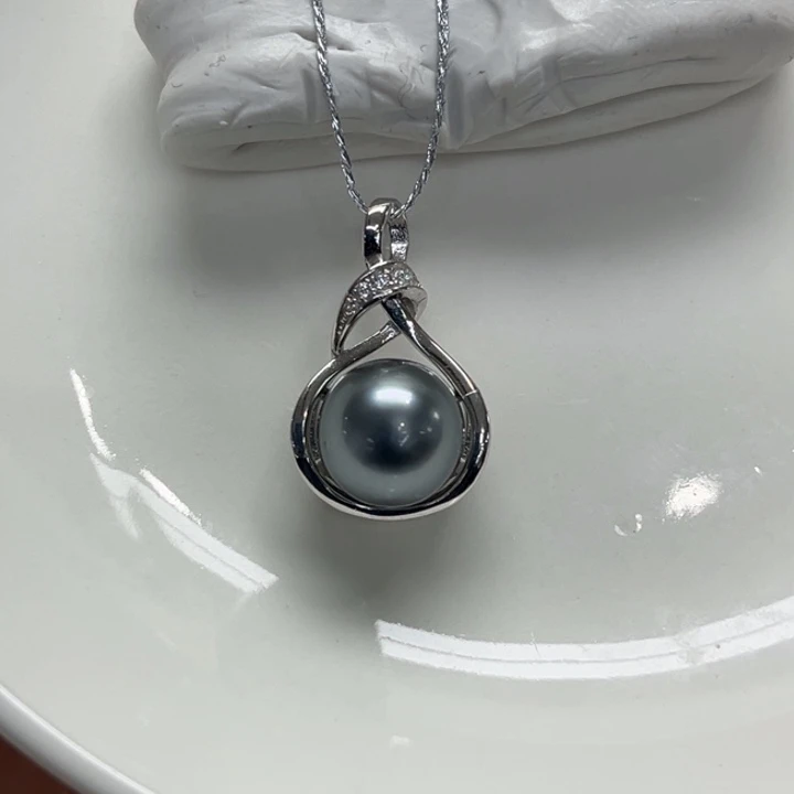 银S925镶嵌吊坠(不含链)海水珍珠9.1mm29号