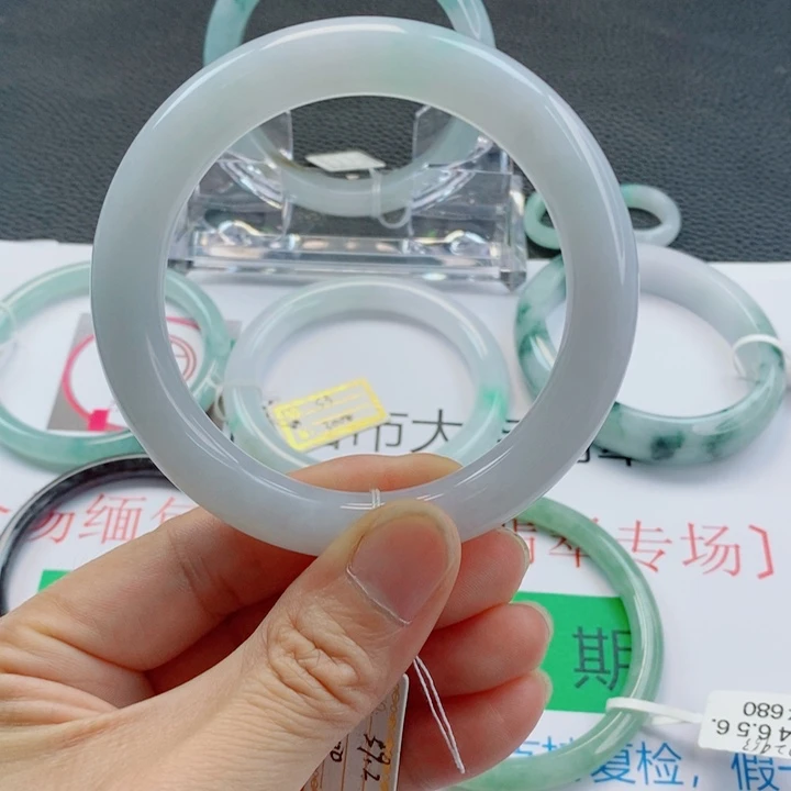 未镶嵌手镯翡翠胖圆条手镯58-59圈口