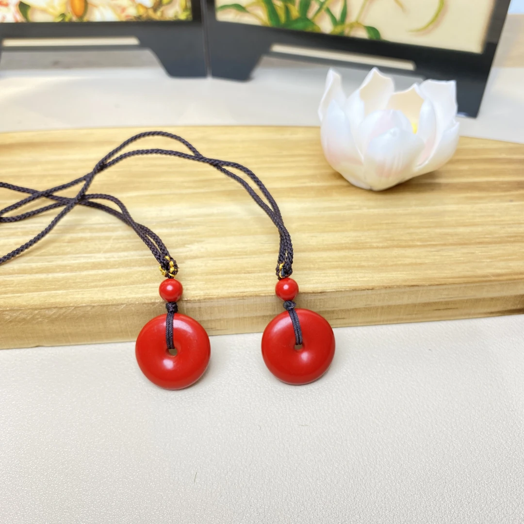 含辰砂工艺品高含量朱砂红砂设计款平安扣爆款吊坠正品保真朱砂