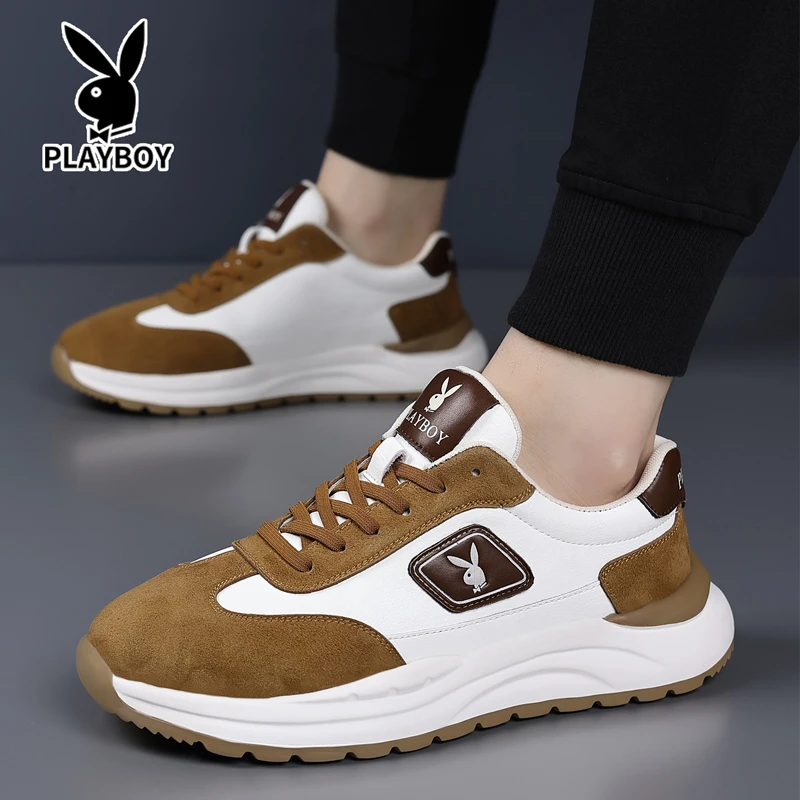PLAYBOY/花花公子时尚休闲鞋春季新款爆款真皮舒适百搭男鞋厚底