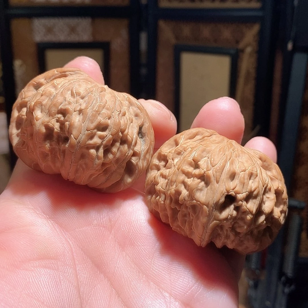 文玩核桃把件49.5磨盘全品