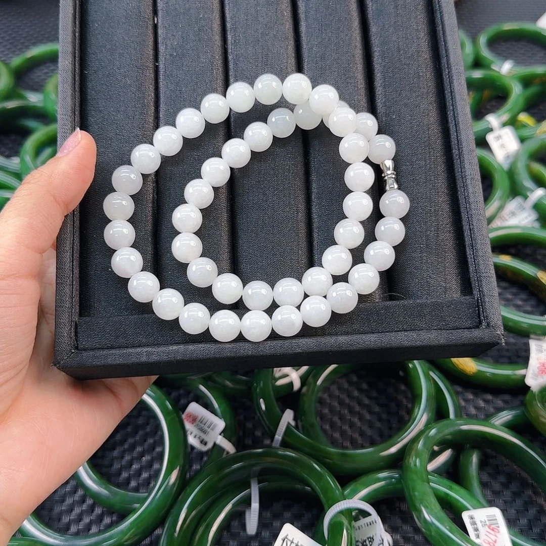 和田玉未镶嵌颈饰白玉妈妈链10