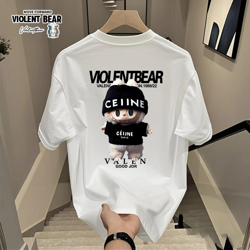 暴力熊男士恤短袖废土风2025年帅气潮牌休闲上衣纯棉短袖夏季短袖