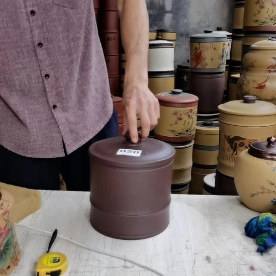 紫砂茶叶罐正品两斤装竹节款020