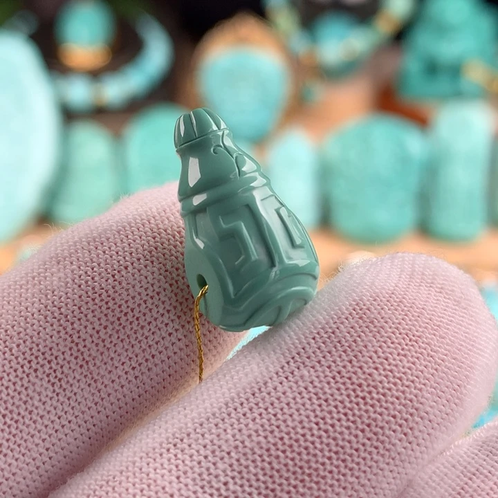 未镶嵌绿松石三通卡9.8