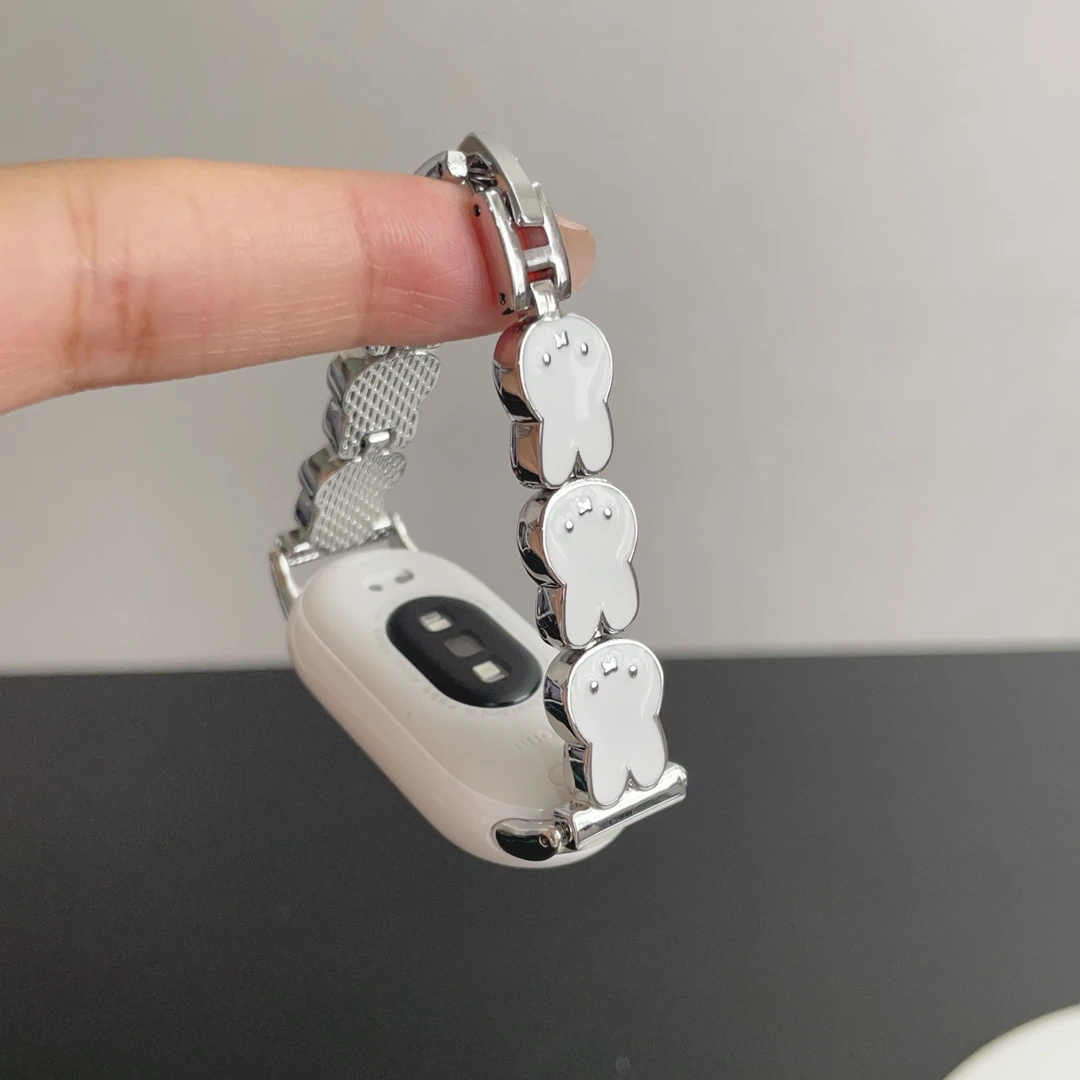 可爱米菲兔适用小米手环1098表带金属小米9pro腕带8pro红米watch5