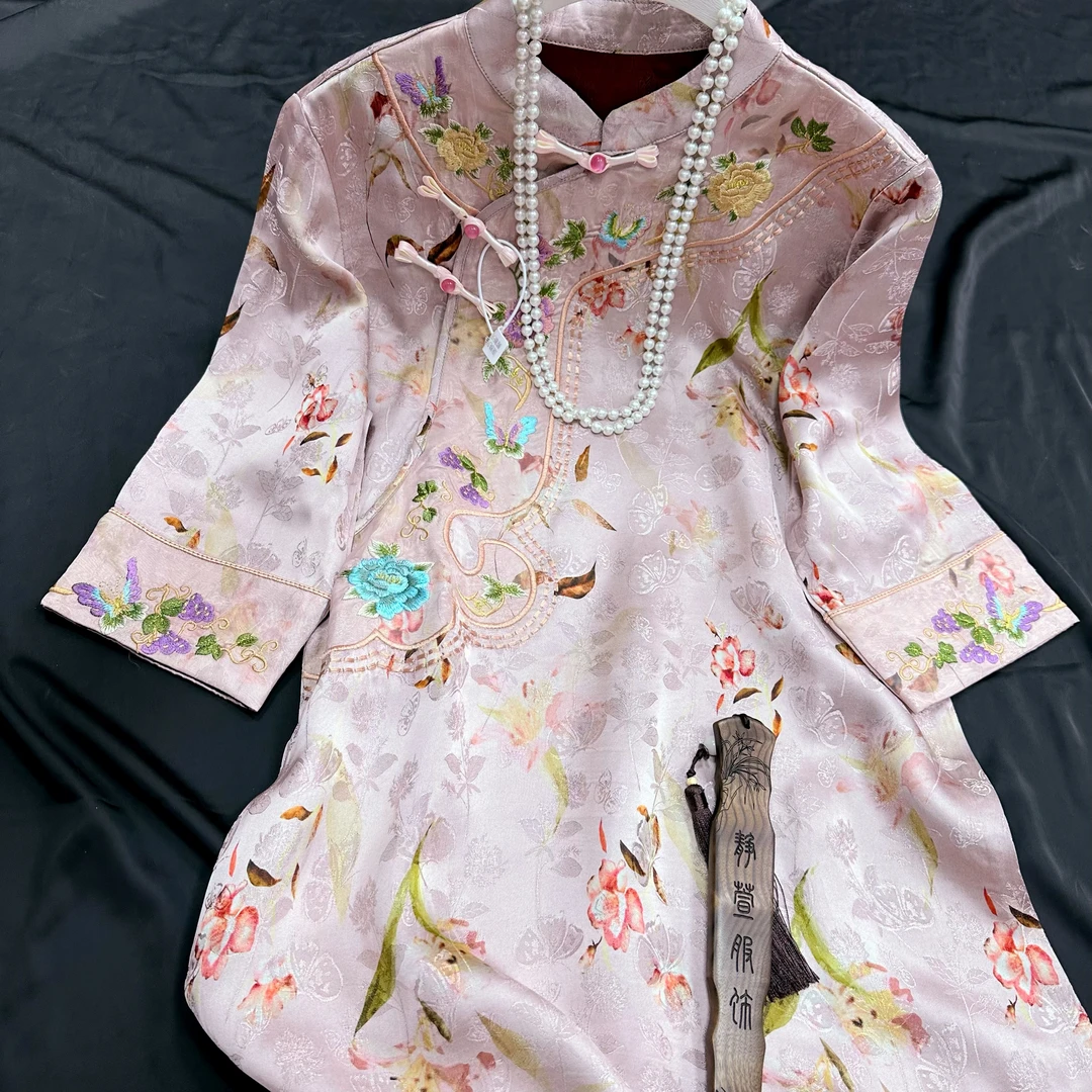 3039《月韵》常熟春夏新款重工国风新中式设计师款复古提花连衣裙