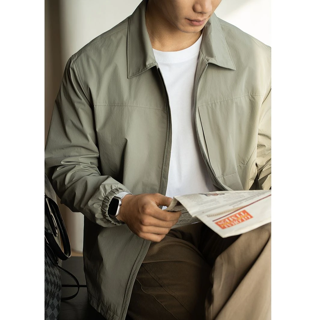 轻量化速干衬衫领工装夹克衫男士2025春季新款休闲宽松短款外套男