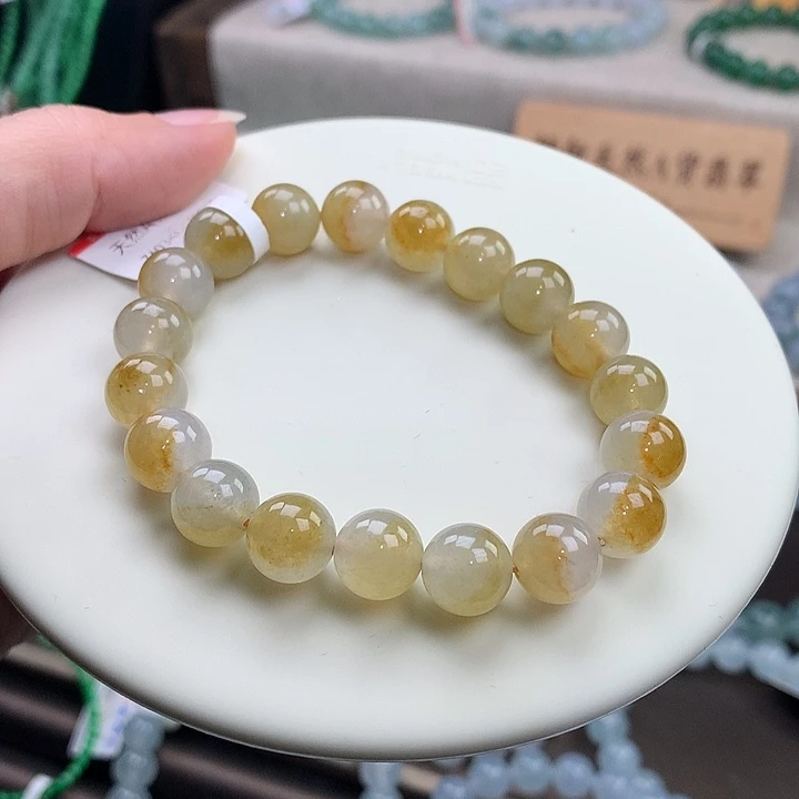 翡翠未镶嵌手链冰黄翡，性价比