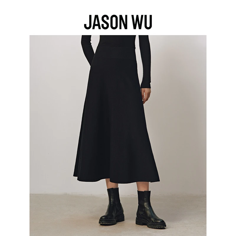 JASON WU 秋冬新款羊毛针织简约通勤纯色鱼尾半裙63JF2403504A