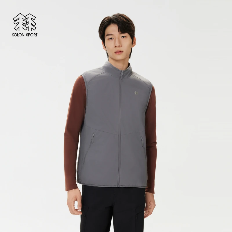 KOLON SPORT可隆抓绒衣防泼水防风Polartec两面穿男士两面穿马夹