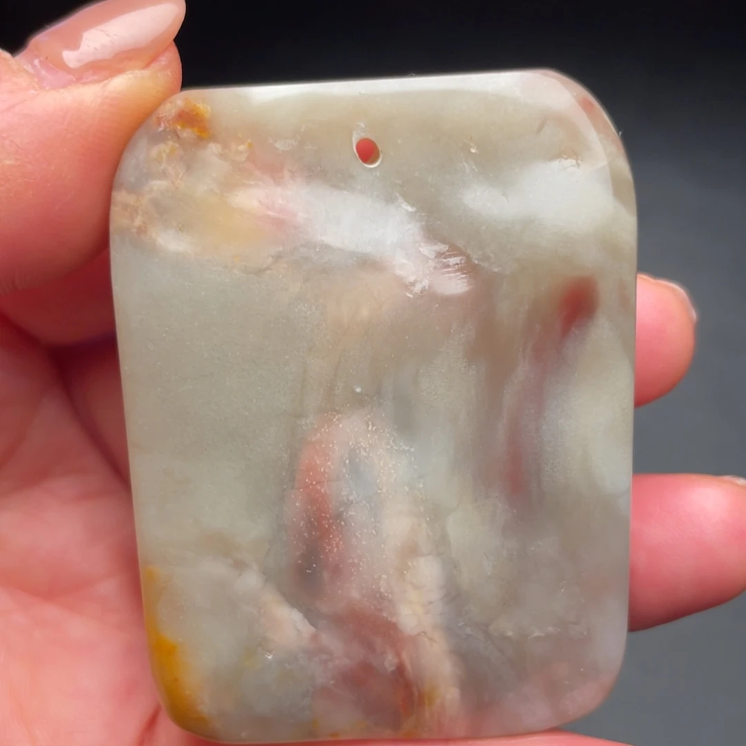 清***茶田黄石昌化石手把件摆件印章牌子